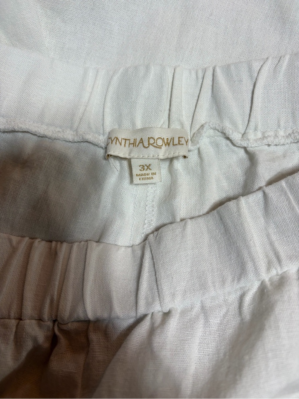 Cynthia Rowley White Linen Pants- 3X